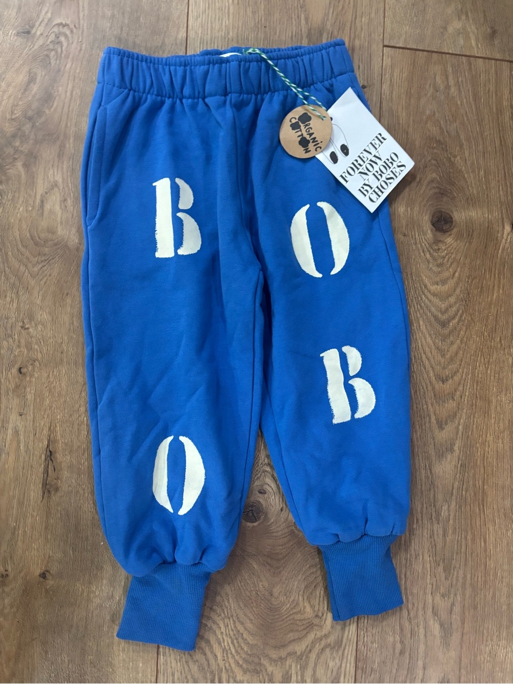 Bobo Choses Royal Blue Sweatpants with White BOBO Graphic